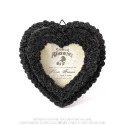 Alchemy Gothic Small Black Rose Heart- valokuvakehys