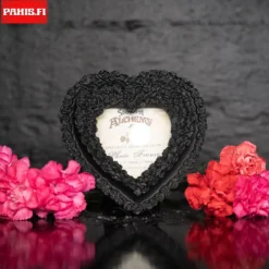 Alchemy Gothic Small Black Rose Heart- valokuvakehys