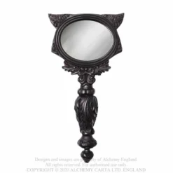 Alchemy Sacred Cat- Käsipeili, black