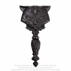 Alchemy Sacred Cat- Käsipeili, black
