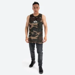 Alpha Industries Basic Tank- T-Paita, woodland camo