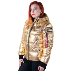 Alpha Industries Hooded Puffer NASA - Talvitakki gold