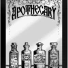Apothecary - Kehystetty peili peltikyltti