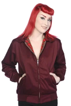 Banned Harrington - Unisex välikausitakki, Burgundy