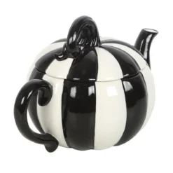 Black and White Striped Pumpkin - Teekannu