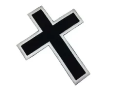 Black Cross - Brodeerattu kangasmerkki, selkä