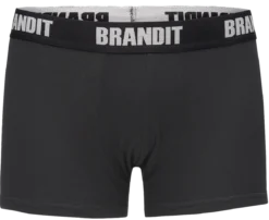Brandit - Bokserit logolla, black/black