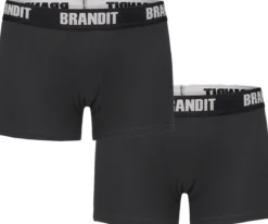 Brandit - Bokserit logolla, black/black
