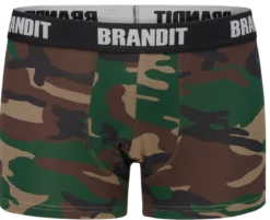Brandit - Bokserit logolla, woodland/darkcamo