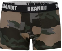 Brandit - Bokserit logolla, woodland/darkcamo