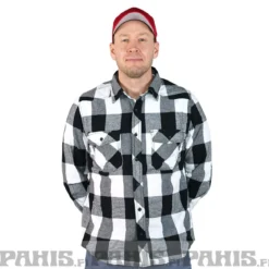 Brandit Check - kauluspaita, Black White