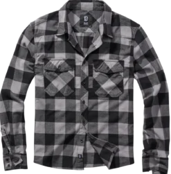 Brandit Check - kauluspaita, black/charcoal