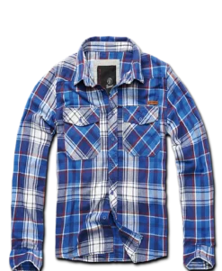 Brandit Check - kauluspaita, Navy