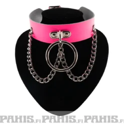 Bullet 69- Choker, Ring and chain Fluorescent Pink