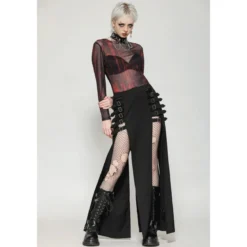 Dark in Love Punk Black Slit Metal - Maksihame