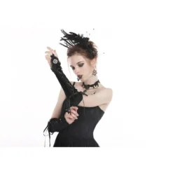 Dark In Love Velvet Lace Up - Käsineet