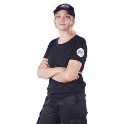 Happy Asshole Lady Fit T-paita, logo hihassa