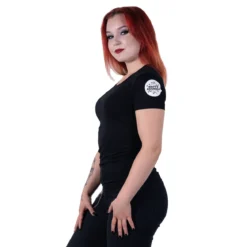 Happy Asshole Lady Fit T-paita, logo hihassa