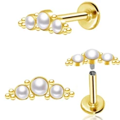 3 helmeä - Lävistyskoru, labret