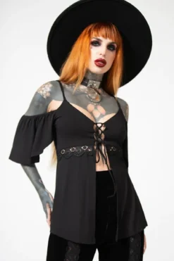Killstar Amber Bat - Cold shoulder toppi