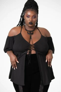 Killstar Amber Bat - Cold shoulder toppi