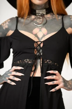 Killstar Amber Bat - Cold shoulder toppi