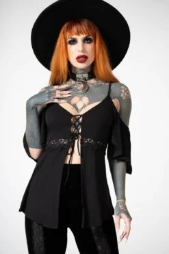 Killstar Amber Bat - Cold shoulder toppi