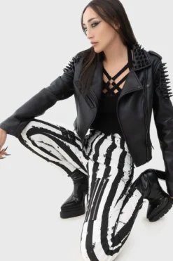 Killstar Distressed Stripe Skinny- Housut