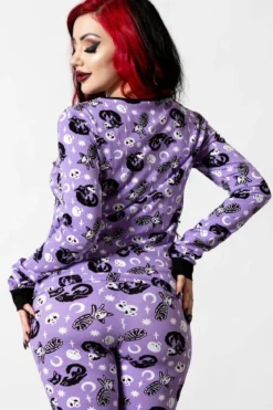 Killstar Purr Off - Pitkähihainen paita, plum