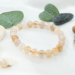 Kultainen Rutiilikvartsi - Helmirannekoru