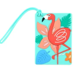 Laukun nimikyltti - Blue Flamingo