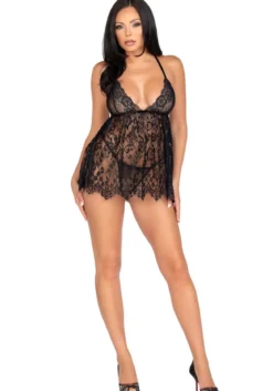 Leg Avenue Floral lace - Babydoll ja stringit