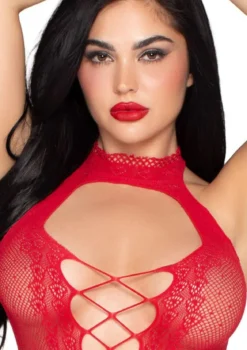Leg Avenue Heart Halter Mini mekko, punainen