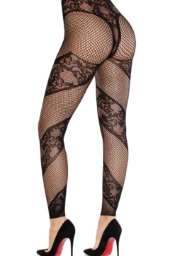 Leg Avenue Lace and Net Illusion - Verkkoleggingsit