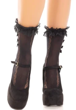 Leg Avenue Ruffle and bow - Nilkkasukat, musta