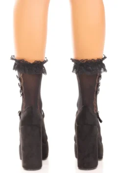 Leg Avenue Ruffle and bow - Nilkkasukat, musta