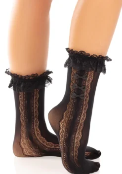 Leg Avenue Ruffle and bow - Nilkkasukat, musta