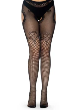 Leg Avenue Suspender Hose Of Duchess Lace - Sukkahousut