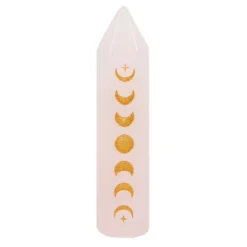 Moon Phase Kristallikärki 5cm, Ruusukvartsi