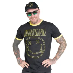 Nirvana: Outline happy face - T-paita