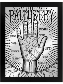 Palmistry - Kehystetty peili peltikyltti