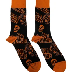 Rob Zombie: Skull face orange - Nilkkasukat