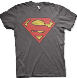 Superman Washed Shield - T-paita, tummanharmaa