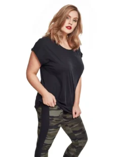 Urban Classics Extended Shoulder - Naisten T-paita, musta