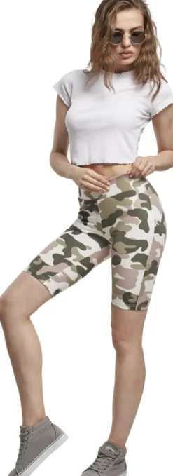Urban Classics High Waist Camo tech - Pyöräilyshortsit, duskrose