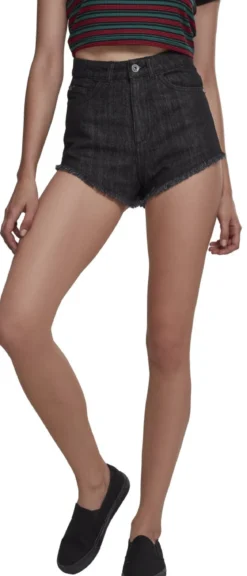 Urban Classics Highwaist Denim Lace Up - shortsit