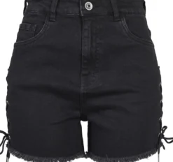 Urban Classics Highwaist Denim Lace Up - shortsit