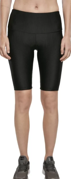 Urban Classics High Waist Shiny Rib - Pyöräilyshortsit