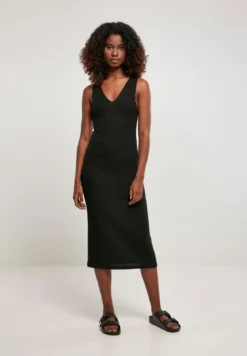 Urban Classics Ladies Midi Sleeveless - ribbimekko, musta