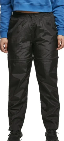 Urban Classics Naisten Shiny Crinkle Nylon Zip - Housut